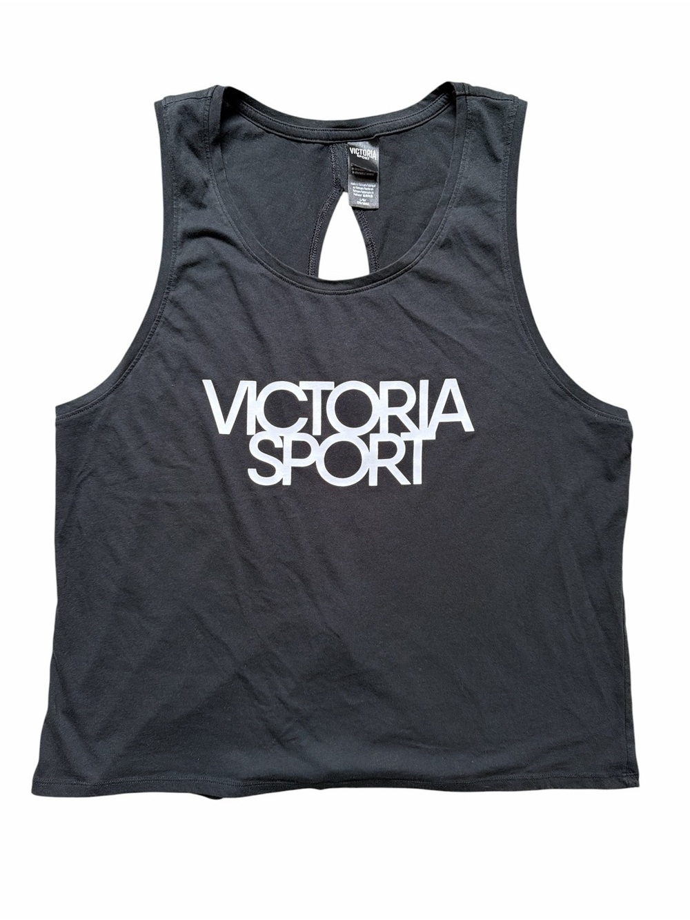 Victoria’s Secret Sport Black Open Back Workout Tank Size Large